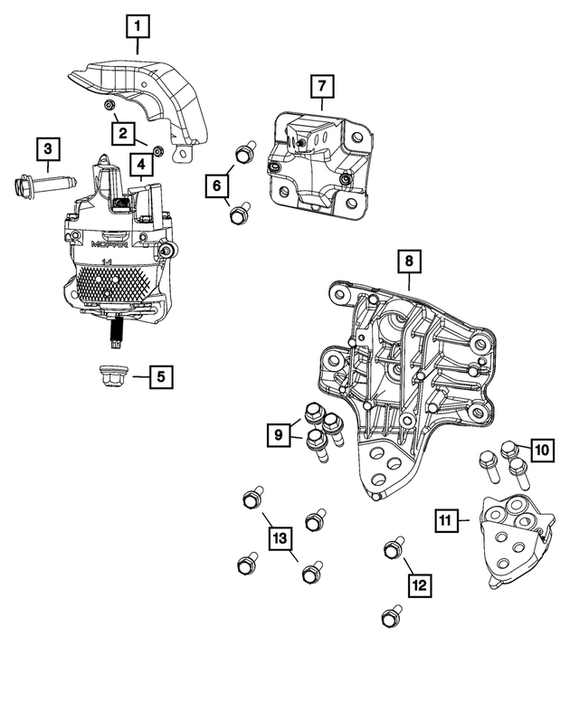 68519625AA - Engine: Engine Mount Isolator for Mopar Image image