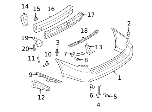 Bumper & Components - Rear for 2009 Subaru Outback #0