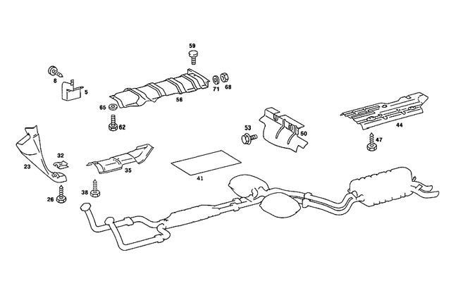 1266823571 - Exhaust System: Shielding for Mercedes-Benz: 380SE, 380SEC, 380SEL, 560SEC, 560SEL Image image