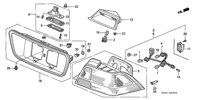 Taillight ('96-'98) for 1997 Acura RL #0