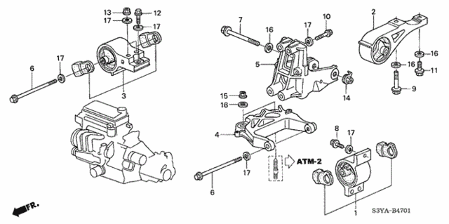 Engine Mounts (AT) for 2005 Honda Insight #0