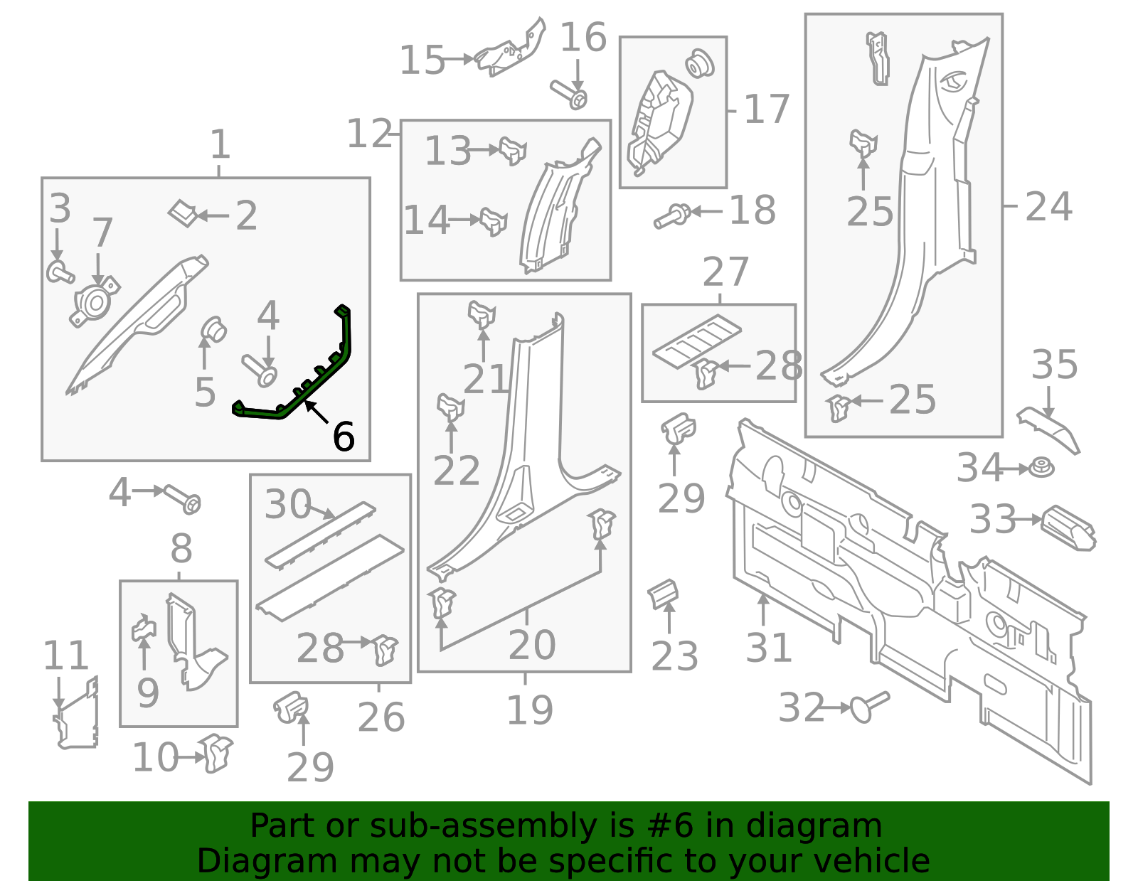 2021-2026 Ford Body A-Pillar Trim Panel Insert ml3z1531458bb ...