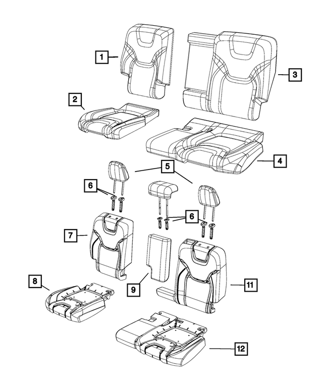 « 1VR30DX9AA – Interior Trim : Deuxième Rangée Appui-tete, Extérieur pour Mopar Image »