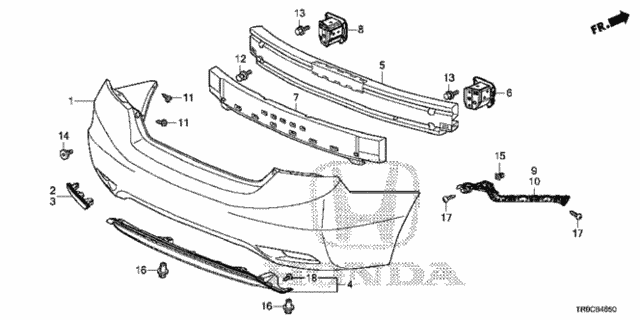 Rear Bumper (1) for 2015 Honda Civic #0