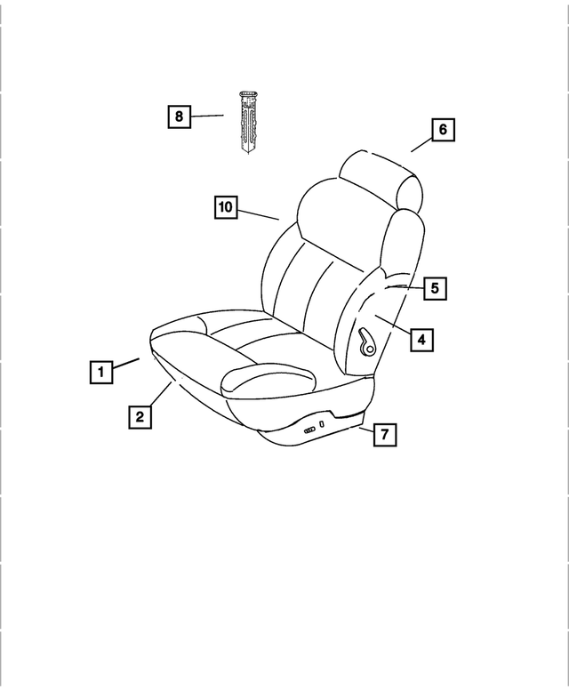 WX471DVAA - Interior Trim: Front Seat Cushion, Left for Mopar Image