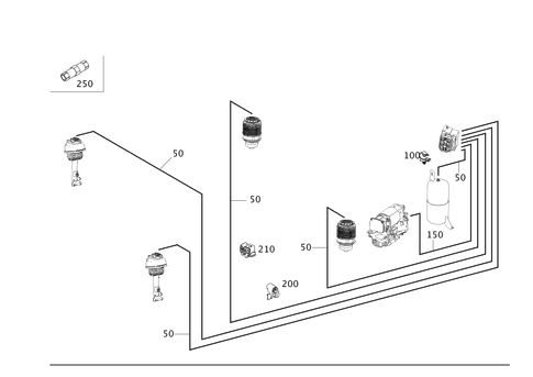 Line Routing with Air Suspension for 2012 Mercedes-Benz E550 #0