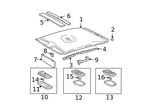 Interior Trim - Roof for 2008 Toyota Matrix #1