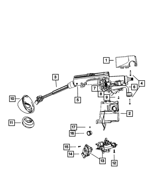 Steering Column and Intermediate Shaft for 2012 Jeep Patriot #0