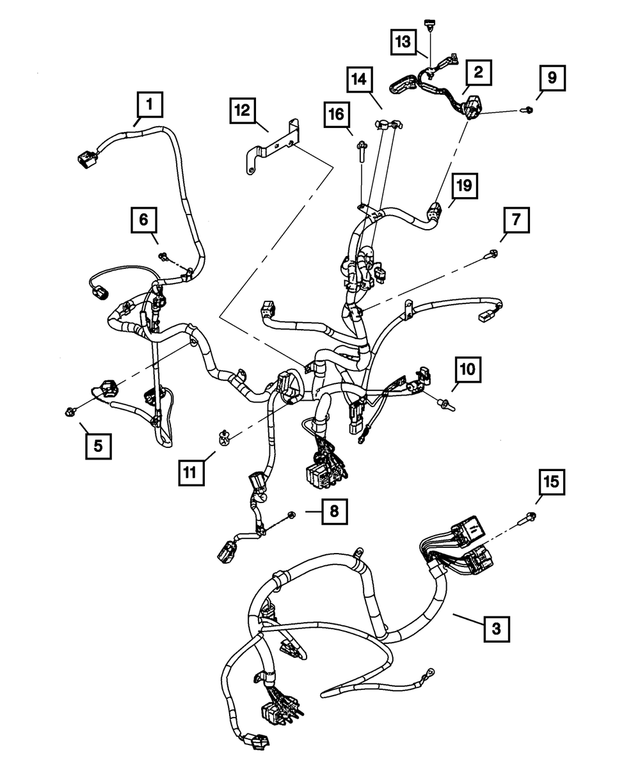 68038169AA - Electrical: Engine Wiring Bracket for Mopar Image image