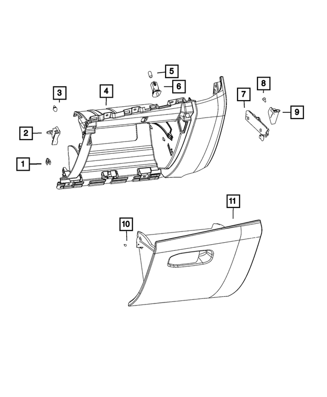 6ZC72DX9AB - Interior Trim: Glove Box Door Latch Striker for Mopar Image image