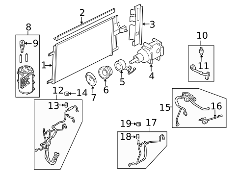 A/C Condenser & Evaporator for 2008 Mercury Mariner #0