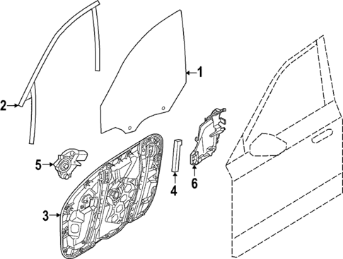 Glass - Front Door for 2025 Volvo EC40 #0