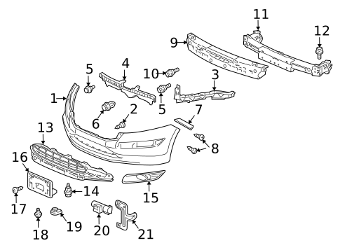 Bumper & Components - Front for 2010 Honda Accord Crosstour #0