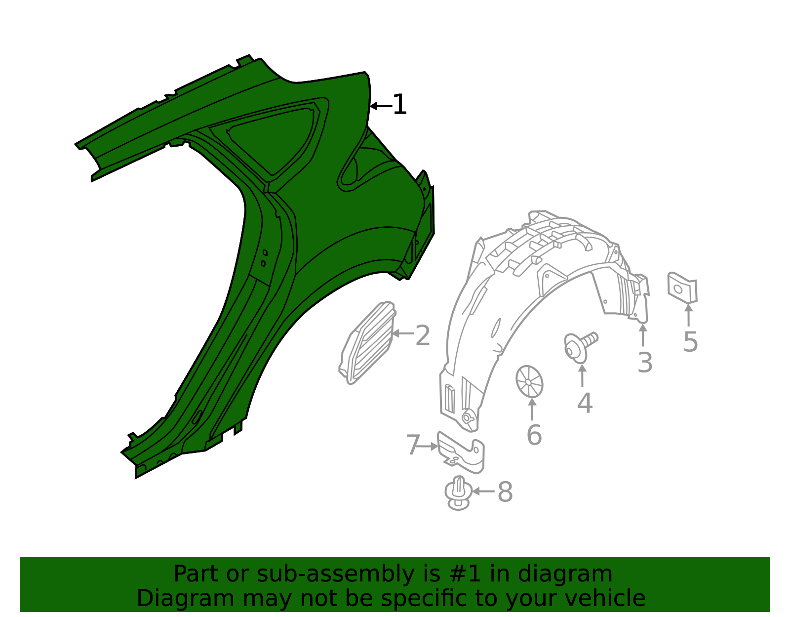 2012-2018 Ford Focus Quarter Panel CM5Z-5827841-A