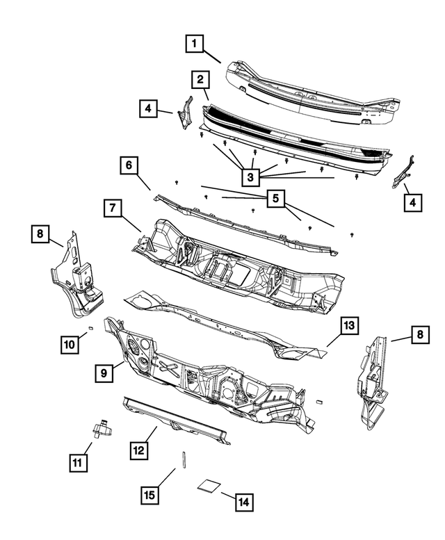 68081974AJ - Body Sheet Metal Except Doors: Dash Crossmember for Mopar Image
