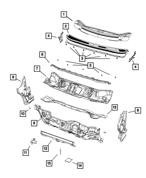 Cowl and Dash Panel for 2016 Jeep Cherokee #0