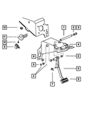 52078842 - Service Brakes: Brake Pedal Pivot Shaft for Dodge: Dakota, Durango | Ram: Dakota Image