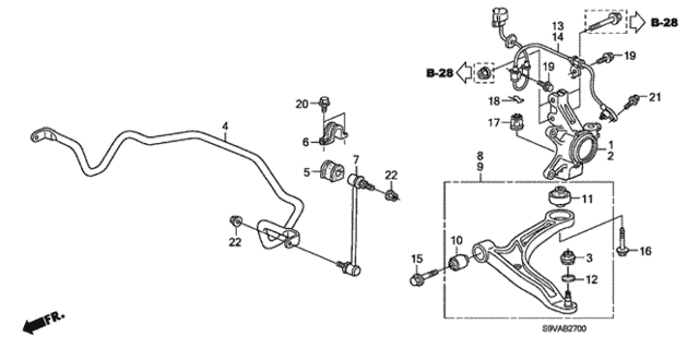 Front Knuckle - Front Lower Arm for 2008 Honda Pilot #0