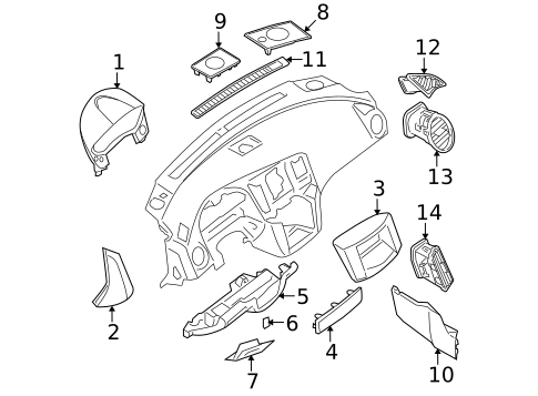 Instrument Panel Components for 2009 Nissan Maxima #0