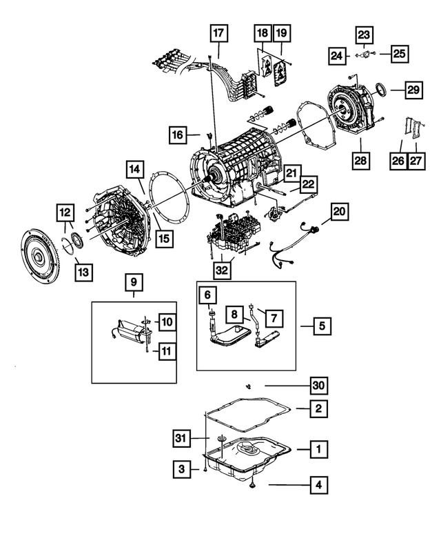 68049905AA - 2-Mode Hybrid Transmission; Automatic Transmission: Transmission Oil Pan for Mopar Image