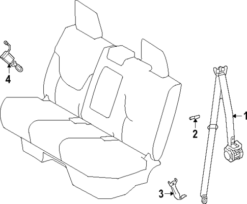 Third Row Seat Belts for 2025 Toyota Highlander #1