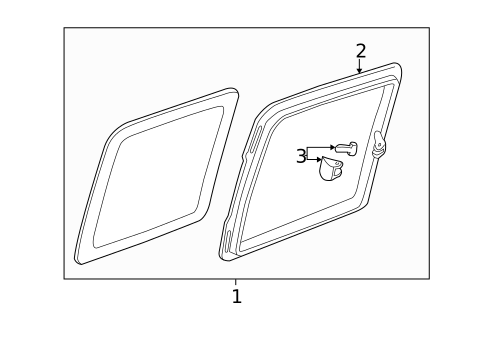 Glass - Rear Door for 1999 GMC Sierra 1500 #0