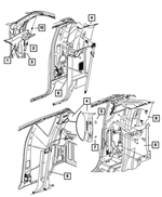 5GV03BD1AE - Interior Trim: B Pillar Upper Trim Panel, Left for Mopar Image