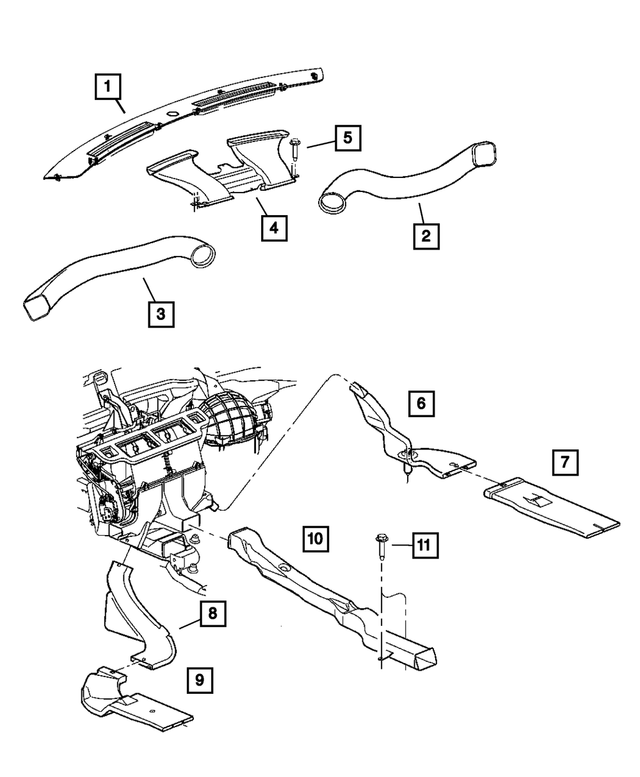 UZ96ZP7AD - Air Conditioning &amp; Heater: Defroster Grille for Mopar Image