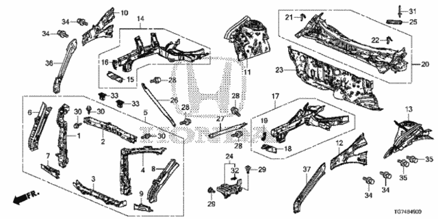 Front Bulkhead - Dashboard for 2016 Honda Pilot #0