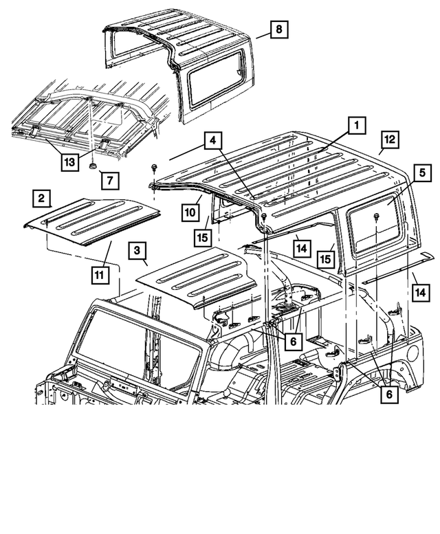 « 5KE97RXFAI – Body Sheet Metal Except Doors : Toit Rigide pour Mopar Image »