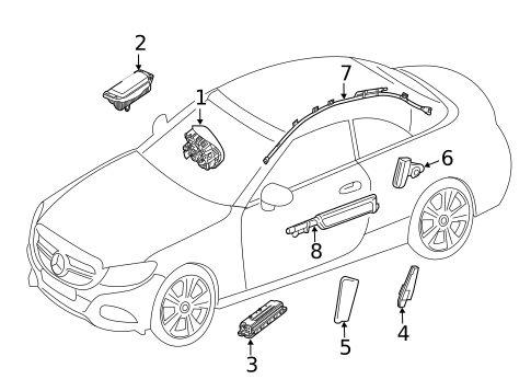 Air Bag Components for 2021 Mercedes-Benz C63 AMG #0