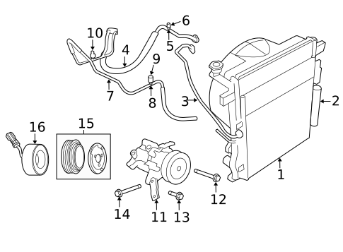 Condenser, Compressor & Lines for 2010 Jeep Liberty #0