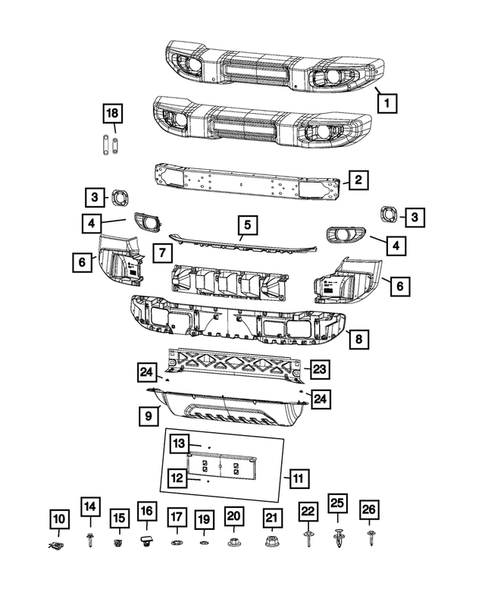 Front Bumper and Fascia for 2018 Jeep Wrangler #3