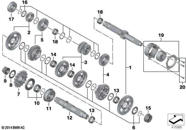 23008394008 - Manual Transmission: Set for 3Rd/4Th Gear Wheel -  for BMW-Motorrad Image