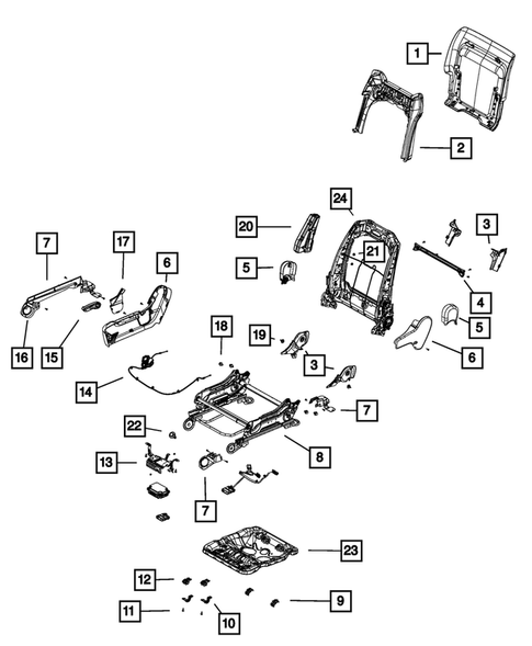 Front Seats - Adjusters, Recliners, Shields and Risers for 2015 Jeep Grand Cherokee #2