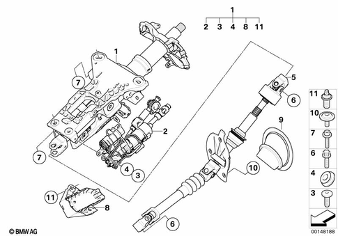 Steering Column for 2010 BMW 535xi #0