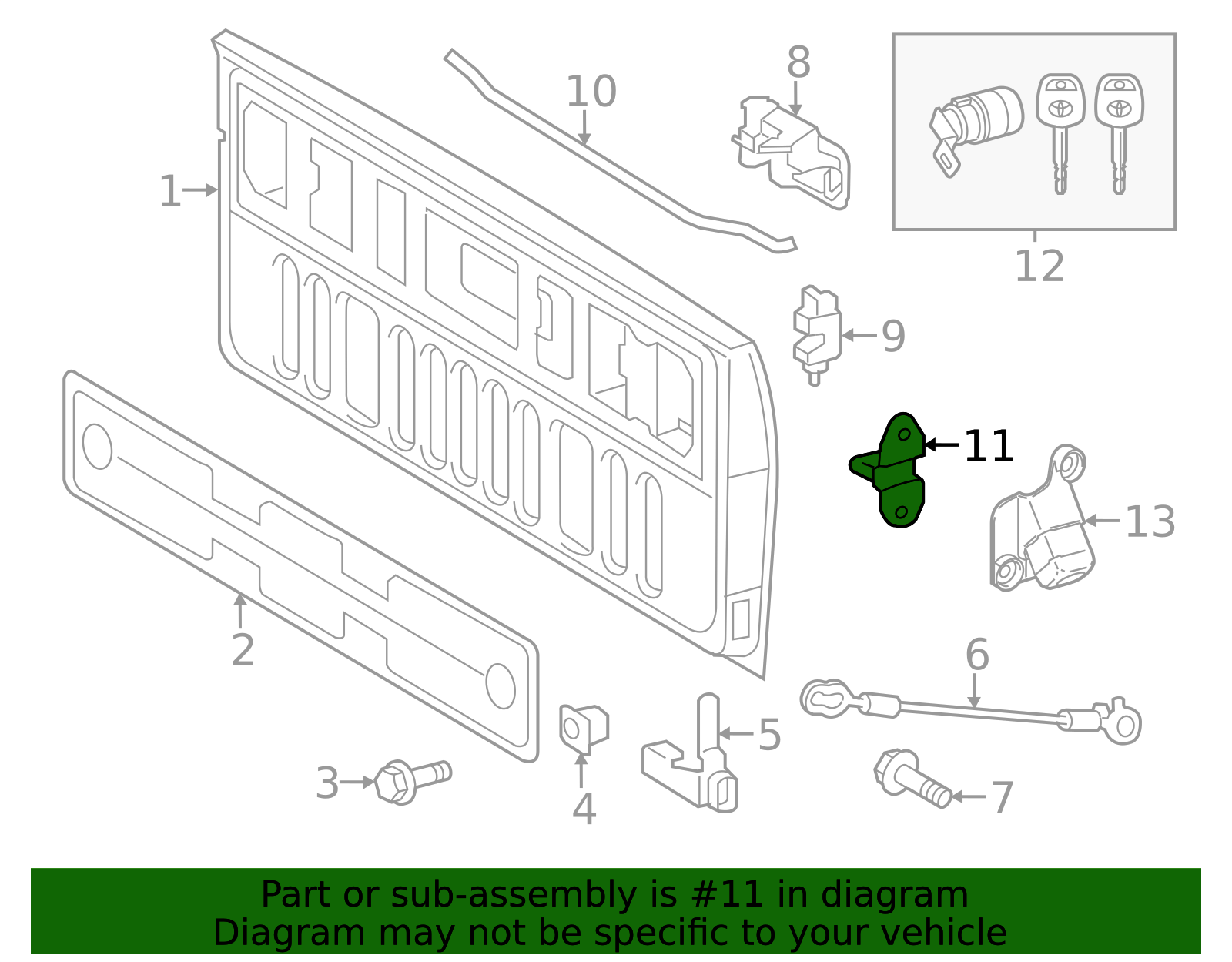 Toyota OEM Tailgate Striker Plate 65768-0C010 | Toyota OEM Parts Giant