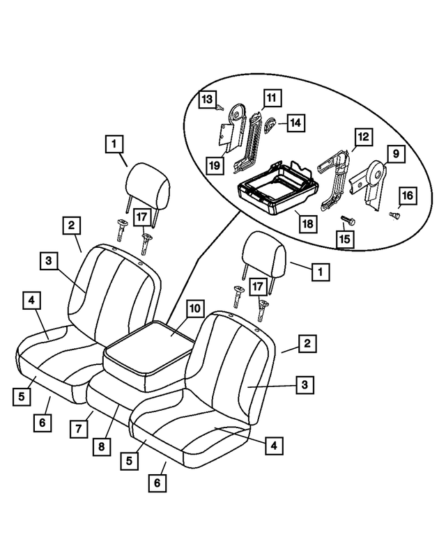 68050515AA - Interior Trim: Seat Back Foam, Left for Mopar Image image