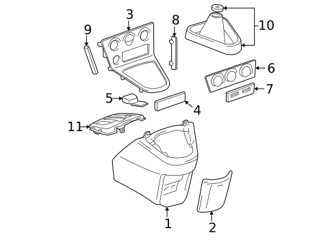 Front Console for 2005 Toyota Matrix #0