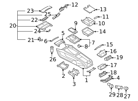 Front Console for 2010 Audi Q7 #0