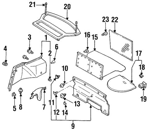 Interior Trim - Rear Body for 1994 Ford Probe #0
