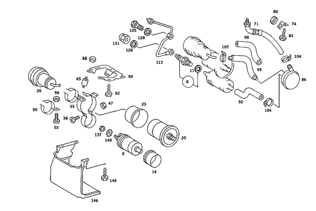 1264702475 - Fuel System: Fuel Hose for Mercedes-Benz: 380SE, 380SEL, 560SEL Image image