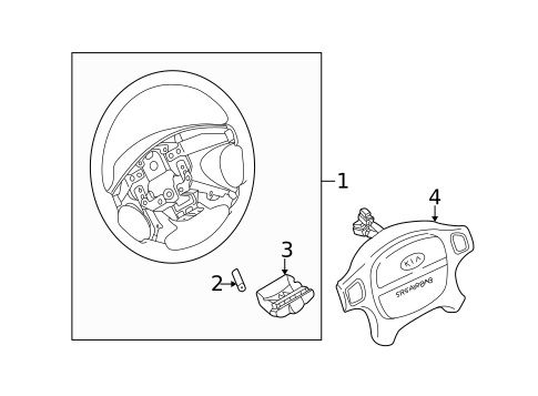 Steering Wheel & Trim for 2003 Kia Spectra #0