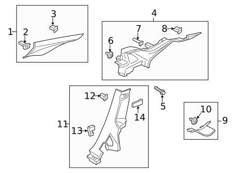 Interior Trim - Quarter Panels for 2018 Lincoln MKZ #0