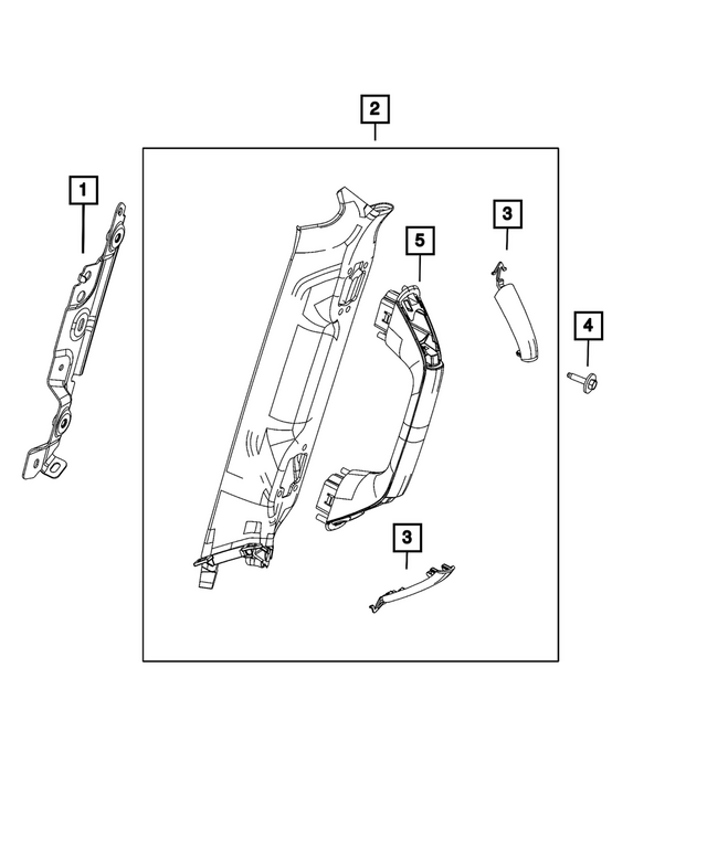 68527155AB - Interior Trim: A-pillar Bracket, Left for Mopar Image
