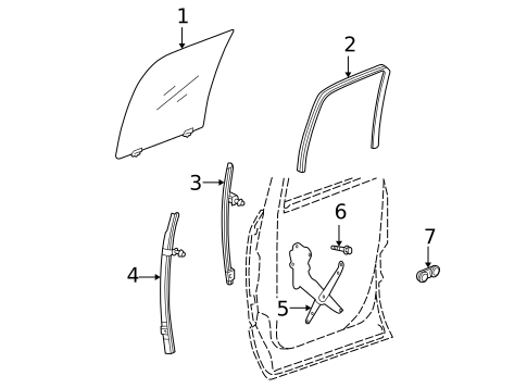 Glass - Rear Door for 2003 Dodge Ram 3500 #0