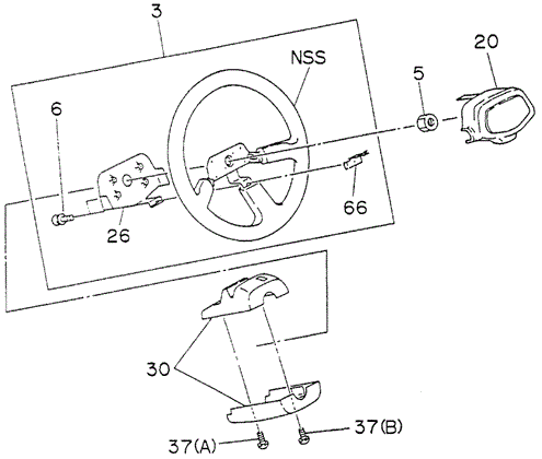 Steering Wheel (1) for 1995 Honda Passport #0