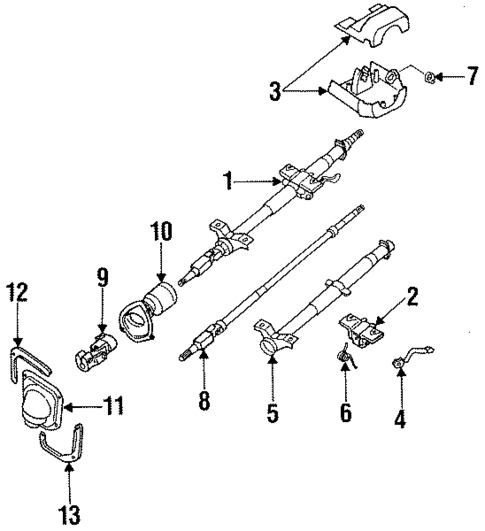 Steering Column Assembly for 1993 Nissan NX #0