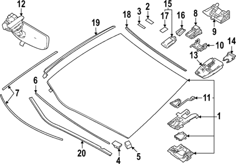 Glass - Windshield for 2025 Toyota Mirai #0