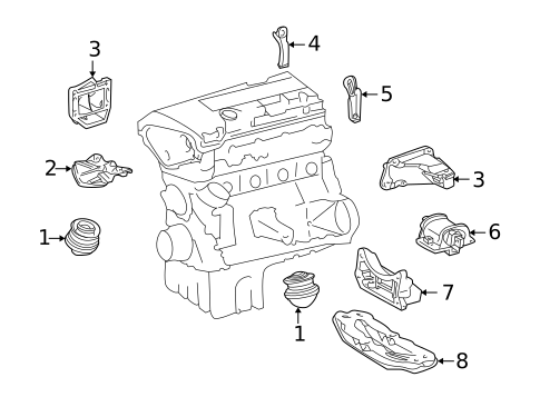 Engine & Trans Mounting for 1998 Mercedes-Benz E430 #0